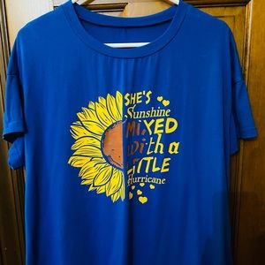 Sunshine Sunflower Hurricane Graphic Tee T-shirt